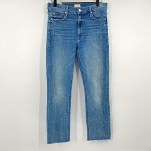 Mother The Dazzler Crop Fray Hem Jeans